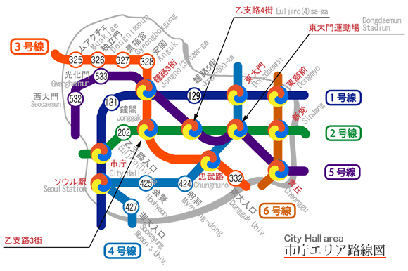市庁エリア路線図