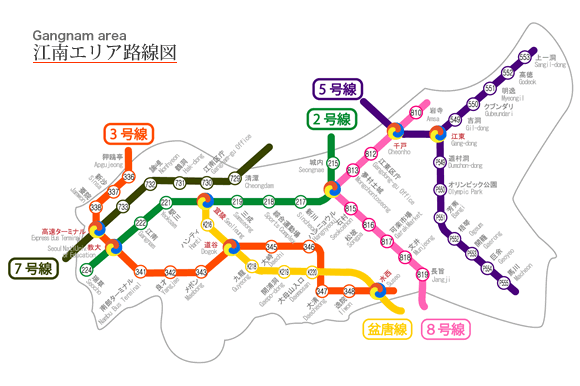 江南エリア路線図