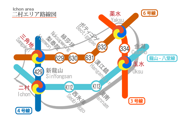 二村エリア路線図