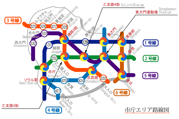 市庁エリア路線図