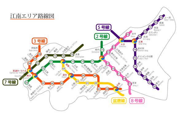 江南エリア路線図