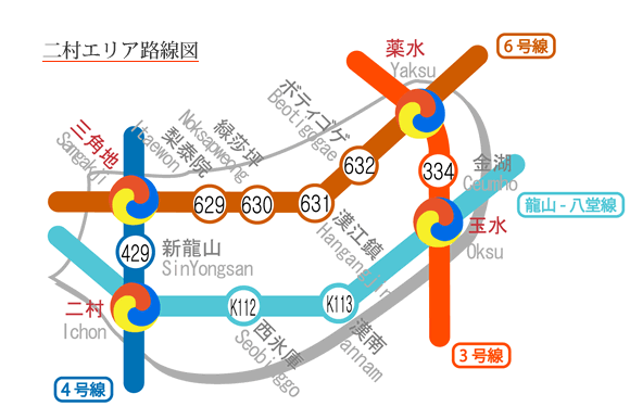 二村エリア路線図